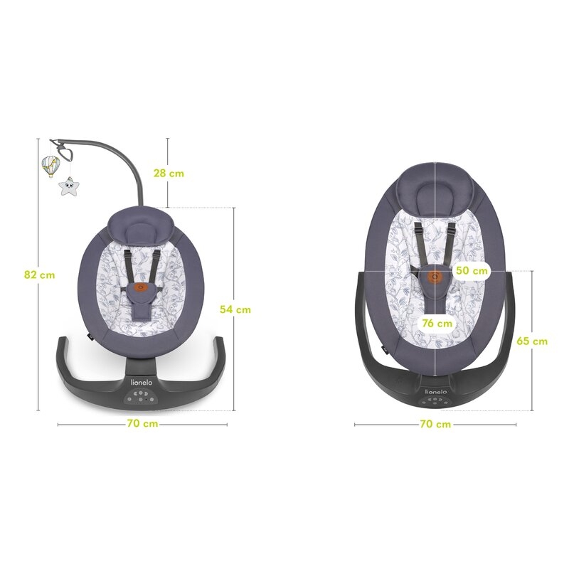 Balansoar si sezlong, Lionelo, Ralf, 2 in 1, Electric, Cu telecomanda si cablu USB, Cu miscare laterala de balansare si 5 niveluri diferite de viteza, Cu 12 melodii, Gri/Alb Balansoar si sezlong, Lionelo, Ralf, 2 in 1, Electric, Cu telecomanda si cablu USB, Cu miscare laterala de balansare si 5 niveluri diferite de viteza, Cu 12 melodii, Gri/Alb