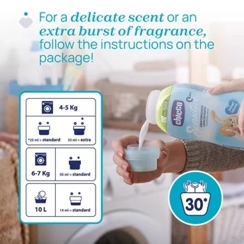 Balsam concentrat pentru rufe Sweet Talcum +0 luni, 750 ml, Chicco Balsam concentrat pentru rufe Sweet Talcum +0 luni, 750 ml, Chicco
