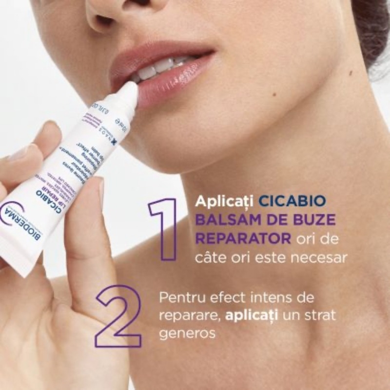 Balsam de buze reparator Cicabio, 10 ml, Bioderma Balsam de buze reparator Cicabio, 10 ml, Bioderma