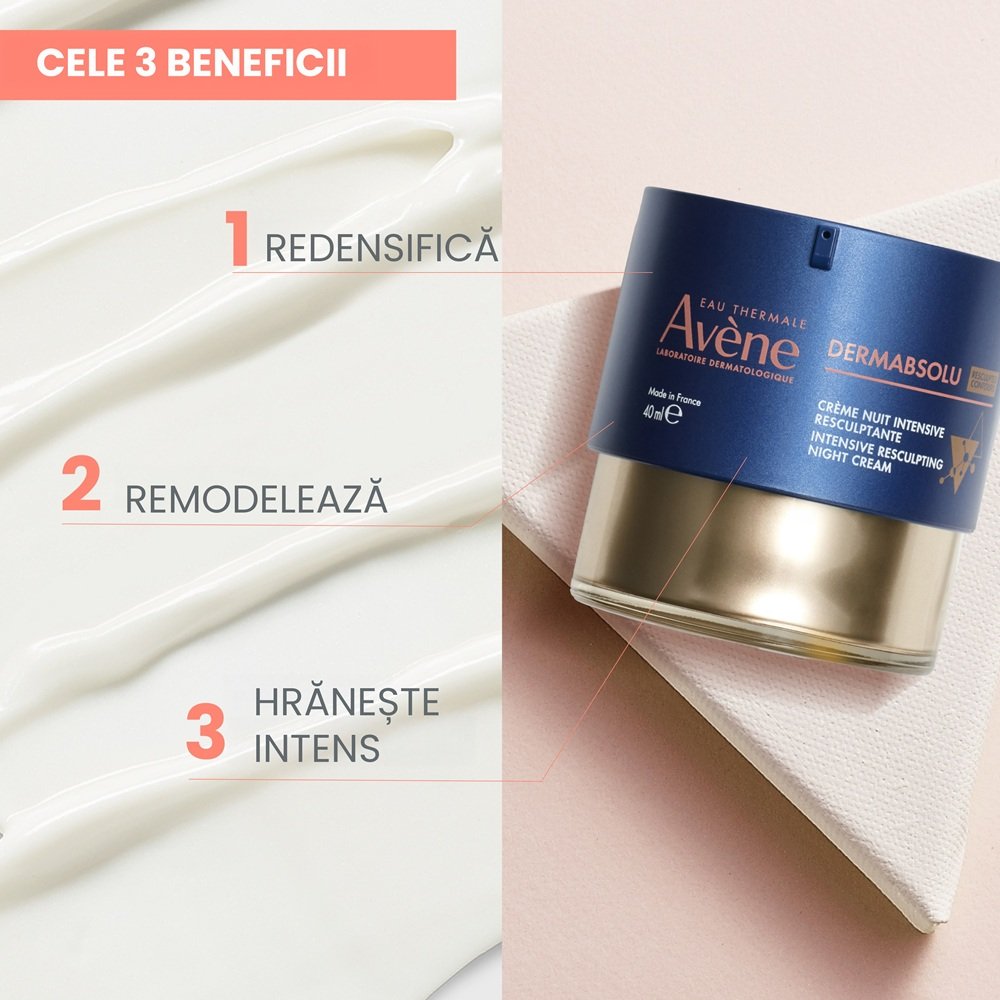 Crema de noapte intensiva pentru conturul fetei DermAbsolu, 40 ml, Avene Crema de noapte intensiva pentru conturul fetei DermAbsolu, 40 ml, Avene