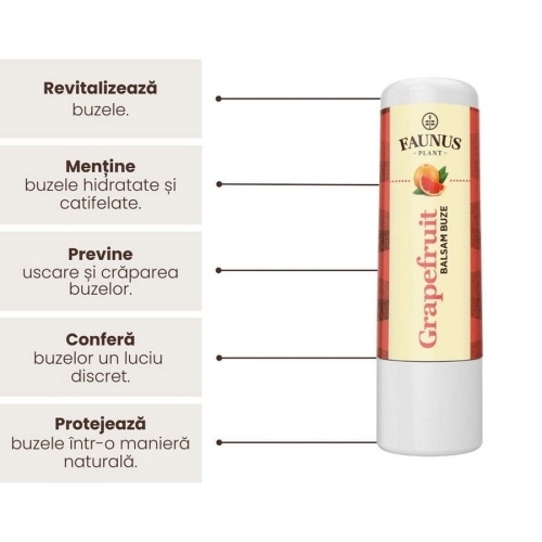 Balsam pentru buze Grapefruit, 5 ml, Faunus Plant Balsam pentru buze Grapefruit, 5 ml, Faunus Plant