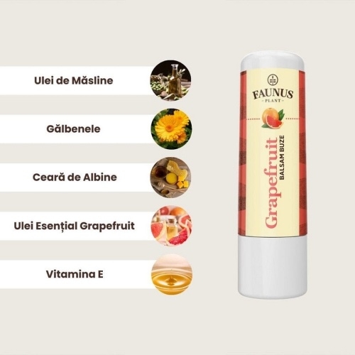 Balsam pentru buze Grapefruit, 5 ml, Faunus Plant Balsam pentru buze Grapefruit, 5 ml, Faunus Plant