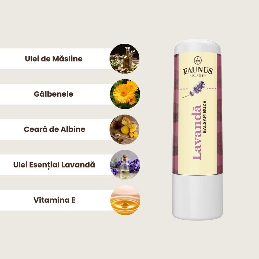Balsam pentru buze Lavanda, 5 ml, Faunus Plant Balsam pentru buze Lavanda, 5 ml, Faunus Plant