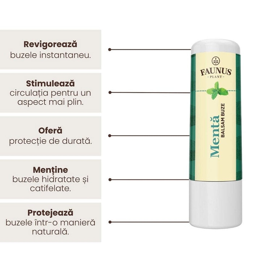Balsam pentru buze Menta, 5 ml, Faunus Plant Balsam pentru buze Menta, 5 ml, Faunus Plant