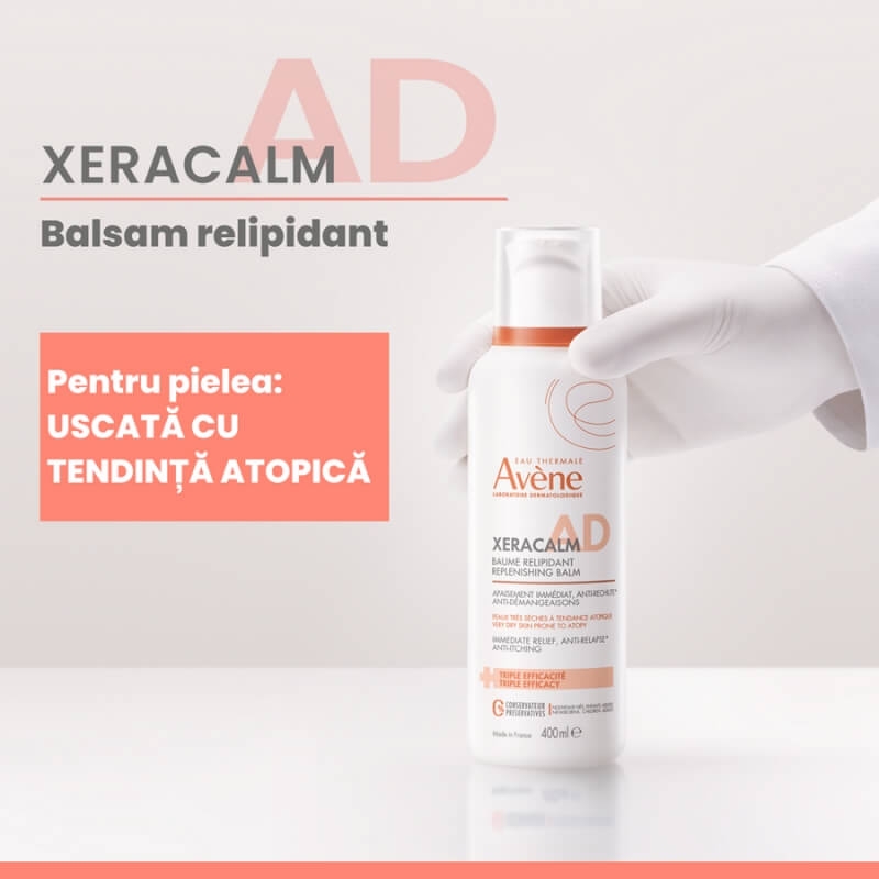 Balsam relipidant pentru pielea uscata predispusa la dermatita atopica sau prurit XeraCalm AD, 400 ml, Avene Balsam relipidant pentru pielea uscata predispusa la dermatita atopica sau prurit XeraCalm AD, 400 ml, Avene