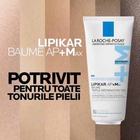Balsam triplu reparator Lipikar Baume AP+Max, 200 ml, La Roche-Posay Balsam triplu reparator Lipikar Baume AP+Max, 200 ml, La Roche-Posay