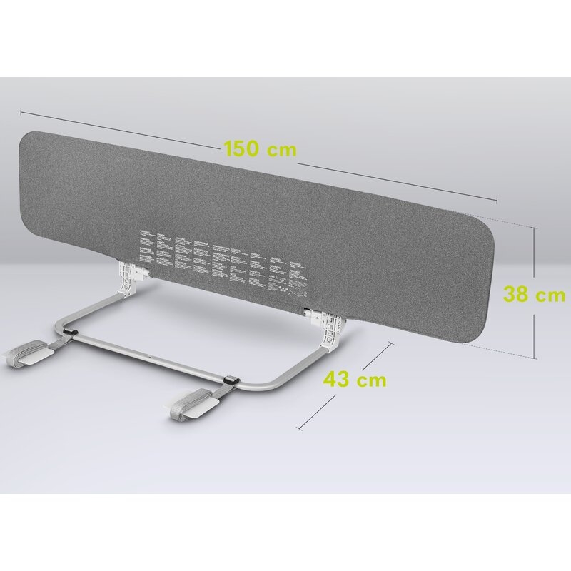 Bariera de protectie pentru pat, Lionelo, Lora XL, Pliabila, Sistem de blocare StandSafe, Geanta de transport inclusa, 150x46 cm, Conform cu BS 7972:2001+A1:2009, Gri Bariera de protectie pentru pat, Lionelo, Lora XL, Pliabila, Sistem de blocare StandSafe, Geanta de transport inclusa, 150x46 cm, Conform cu BS 7972:2001+A1:2009, Gri