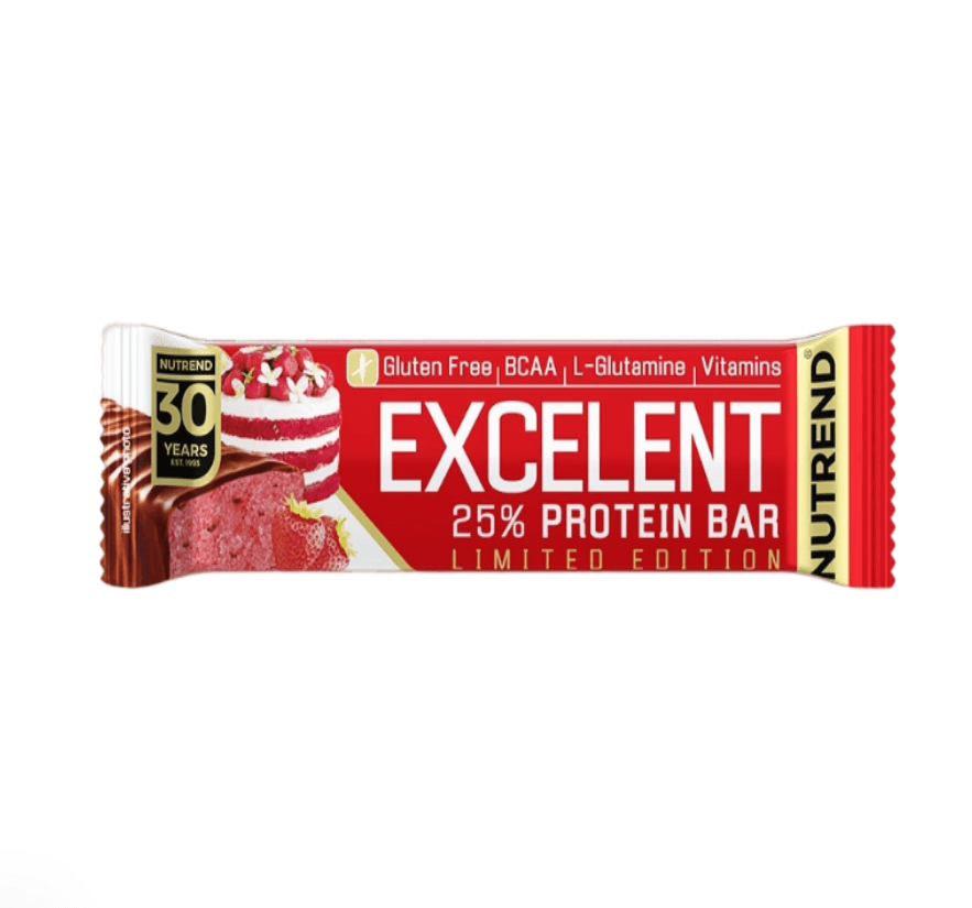 Baton cu aroma de capsuni Excelent Protein Bar, 85 g, Nutrend Baton cu aroma de capsuni Excelent Protein Bar, 85 g, Nutrend