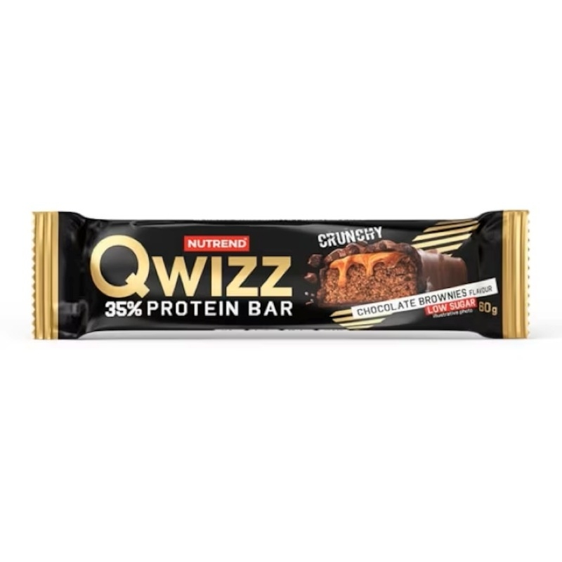 Baton cu aroma de brownie Qwizz Protein Bar, 60 g, Nutrend Baton cu aroma de brownie Qwizz Protein Bar, 60 g, Nutrend