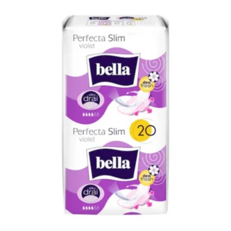 Absorbante Perfecta Slim Violet Silky Deo, 20 bucati, Bella Absorbante Perfecta Slim Violet Silky Deo, 20 bucati, Bella