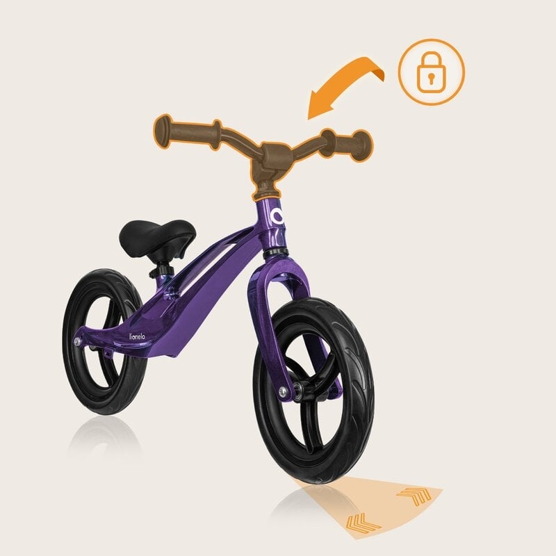Bicicleta fara pedale, Lionelo, Bart, Usoara, Cu cadru din magneziu, Cu ghidon si sa reglabile, Greutate 3 Kg, 12 inch, Conform cu standardul european de securitate EN71, Purple Amethyst Bicicleta fara pedale, Lionelo, Bart, Usoara, Cu cadru din magneziu, Cu ghidon si sa reglabile, Greutate 3 Kg, 12 inch, Conform cu standardul european de securitate EN71, Purple Amethyst