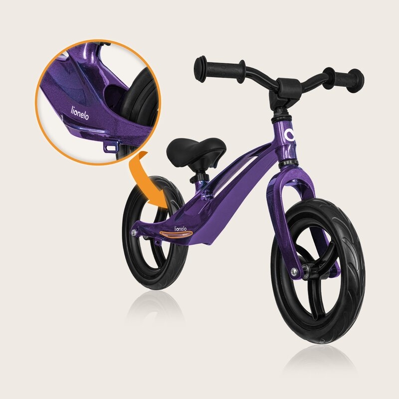 Bicicleta fara pedale, Lionelo, Bart, Usoara, Cu cadru din magneziu, Cu ghidon si sa reglabile, Greutate 3 Kg, 12 inch, Conform cu standardul european de securitate EN71, Purple Amethyst Bicicleta fara pedale, Lionelo, Bart, Usoara, Cu cadru din magneziu, Cu ghidon si sa reglabile, Greutate 3 Kg, 12 inch, Conform cu standardul european de securitate EN71, Purple Amethyst