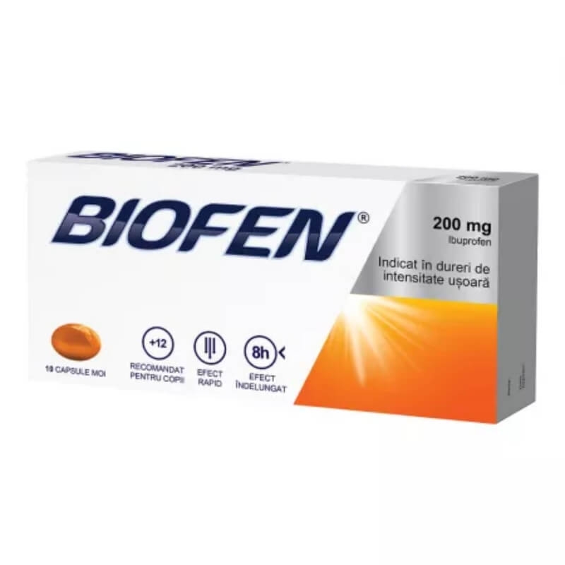 Biofen 200 mg, 10 capsule moi, Biofarm Biofen 200 mg, 10 capsule moi, Biofarm