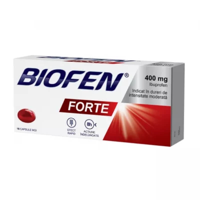 Biofen Forte 400 mg, 16 capsule moi, Biofarm Biofen Forte 400 mg, 16 capsule moi, Biofarm