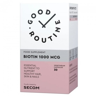 Biotina / Biotin 1000 mcg Good Routine, 30 capsule vegetale, Secom Biotina / Biotin 1000 mcg Good Routine, 30 capsule vegetale, Secom