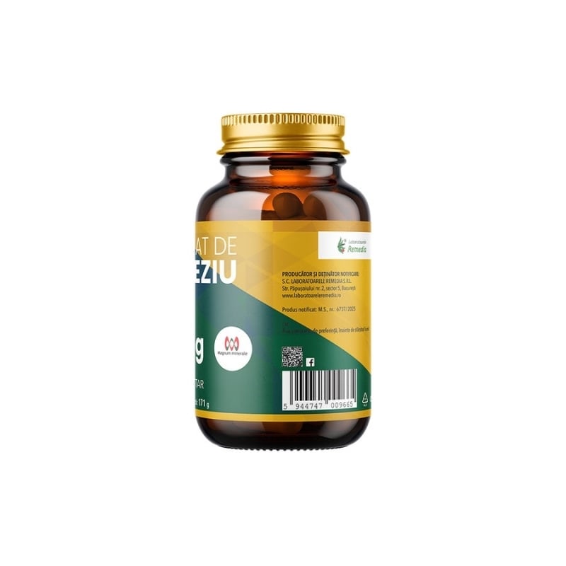 Bisglicinat de magneziu Forte 1500 mg, 90 comprimate, Remedia Bisglicinat de magneziu Forte 1500 mg, 90 comprimate, Remedia
