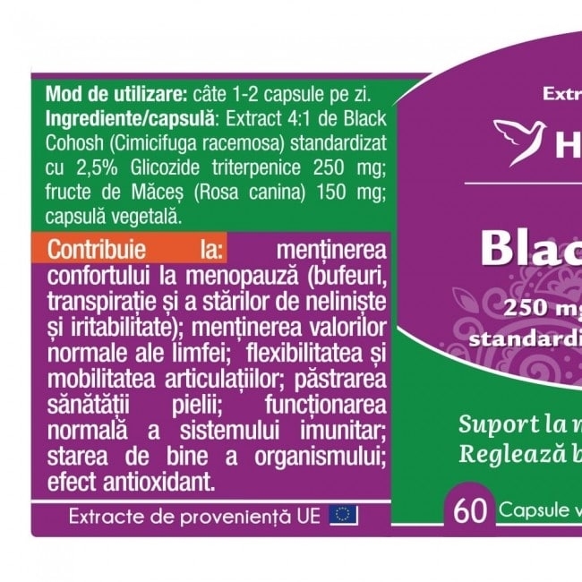 Black Cohosh, 60 capsule, Herbagetica Black Cohosh, 60 capsule, Herbagetica