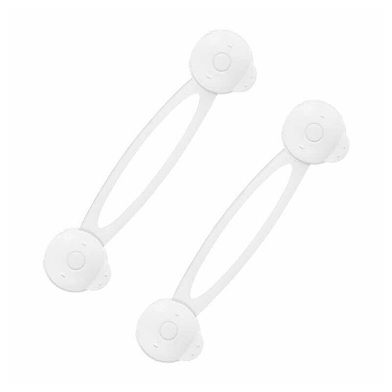 Bocioland - Set 2 sisteme de siguranta multifunctionale, Flexibile, Pentru sertare, Dulapuri, Frigider, Alb Bocioland - Set 2 sisteme de siguranta multifunctionale, Flexibile, Pentru sertare, Dulapuri, Frigider, Alb