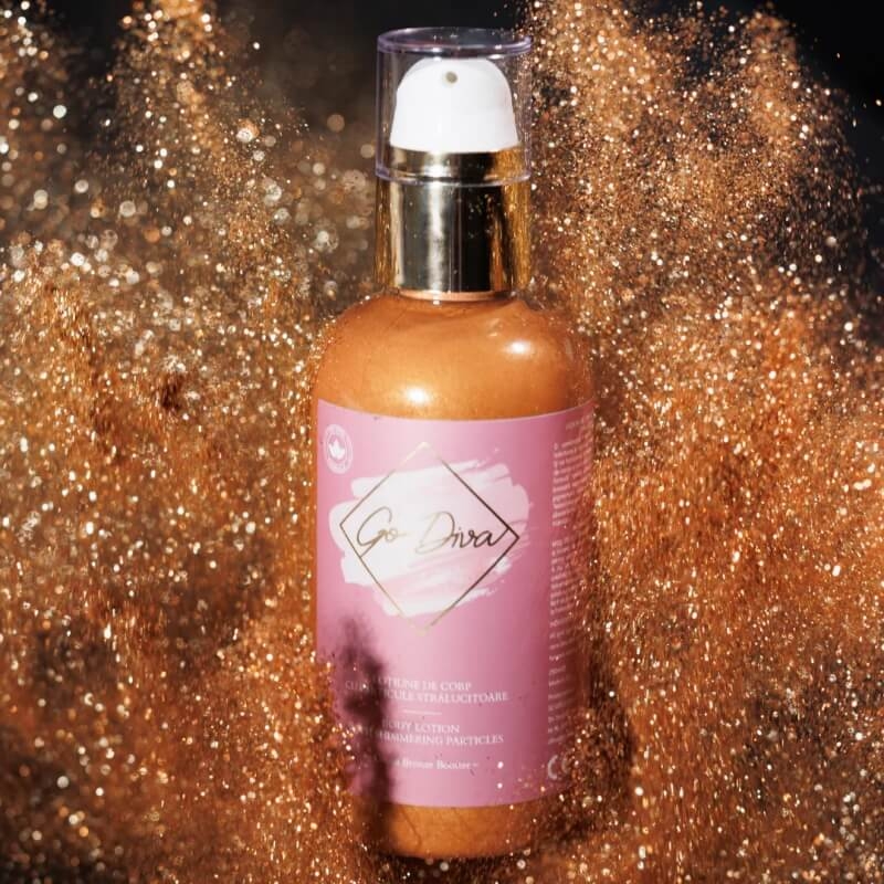 Booster cu particule stralucitoare Cocoa Bronze Go Diva, 250 ml, Girl Own Cosmetics