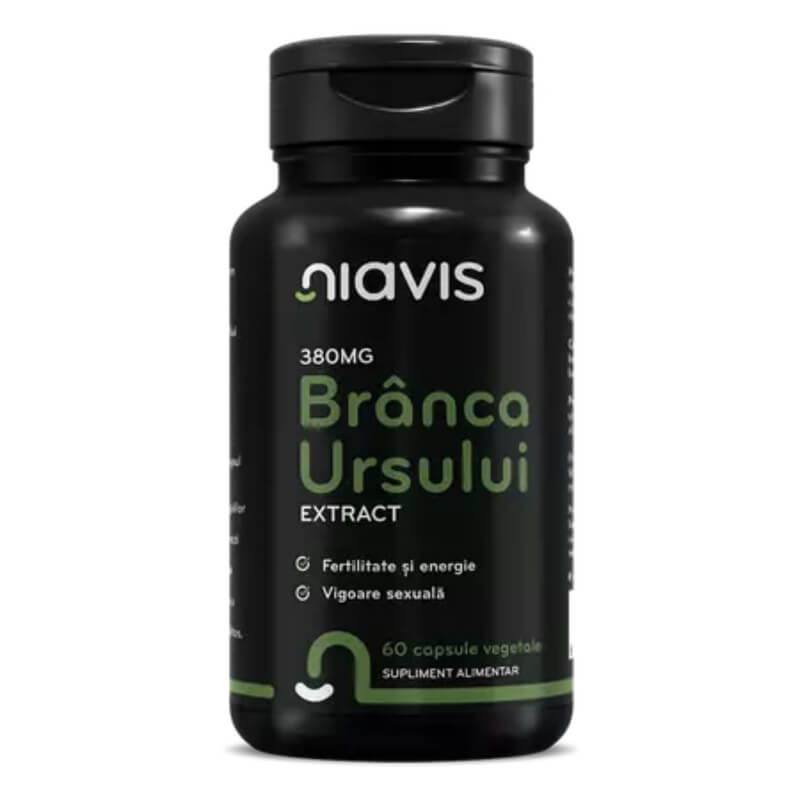 Branca Ursului extract, 380 mg, 60 capsule, Niavis Branca Ursului extract, 380 mg, 60 capsule, Niavis