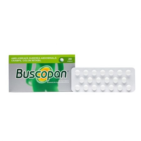 Buscopan, 10 mg, 20 drajeuri, Sanofi Buscopan, 10 mg, 20 drajeuri, Sanofi