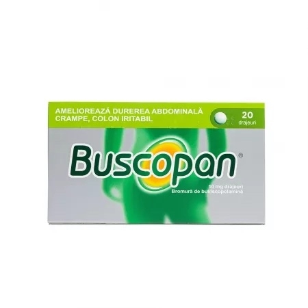 Buscopan, 10 mg, 20 drajeuri, Sanofi Buscopan, 10 mg, 20 drajeuri, Sanofi