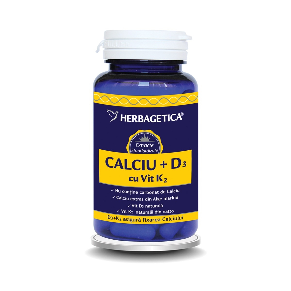 Herbagetica - Calciu+D3 cu Vitamina K2 30caps