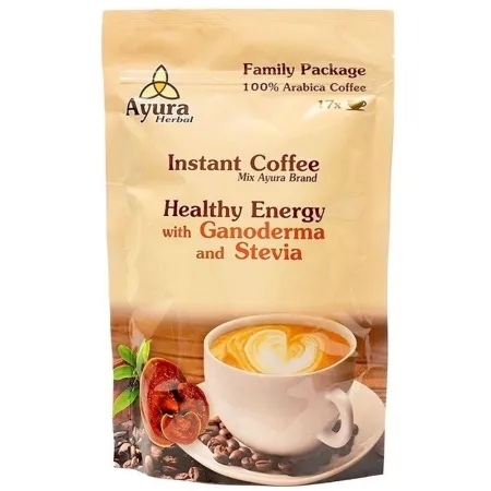Cafea cu ganoderma si stevie Instant Coffee Mix Family Pack, 250 g, Ayura Herbal Cafea cu ganoderma si stevie Instant Coffee Mix Family Pack, 250 g, Ayura Herbal