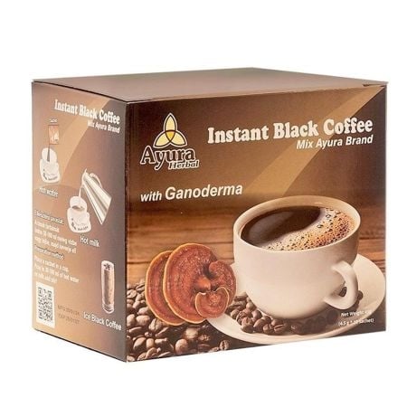Cafea cu ganoderma Instant Black Coffee Mix, 10 plicuri, Ayura Herbal Cafea cu ganoderma Instant Black Coffee Mix, 10 plicuri, Ayura Herbal