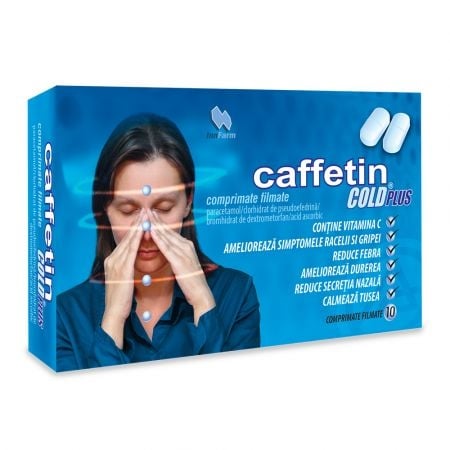 Caffetin Cold Plus, 10 comprimate filmate, Alkaloid Caffetin Cold Plus, 10 comprimate filmate, Alkaloid
