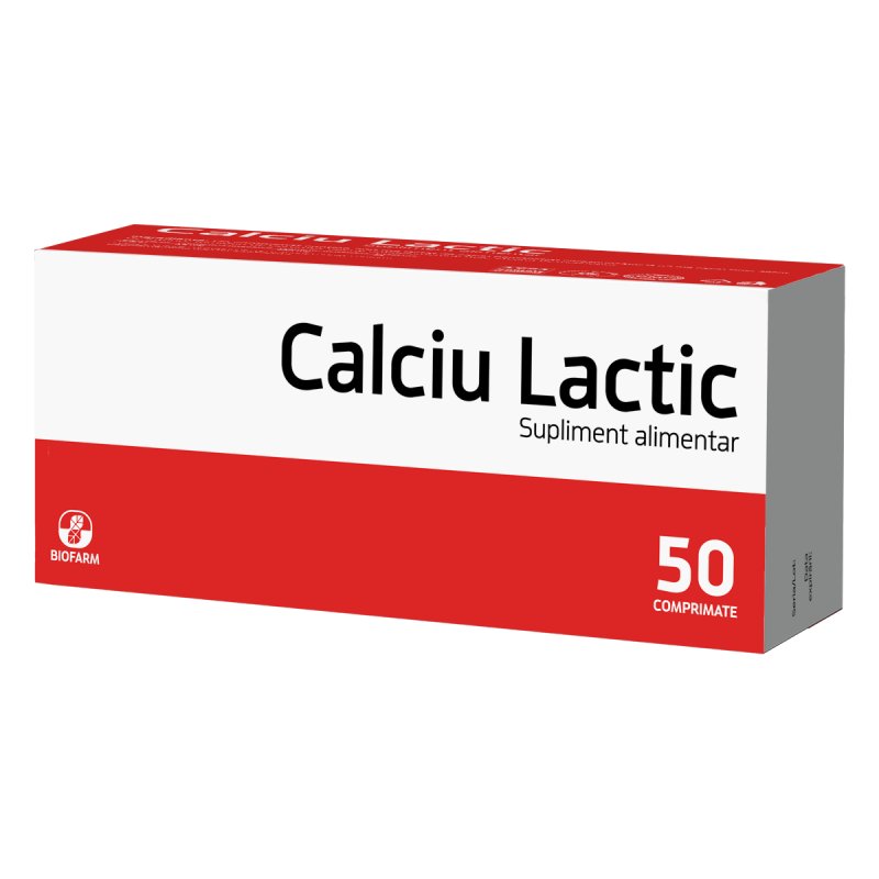 Calciu Lactic, 50 comprimate, Biofarm Calciu Lactic, 50 comprimate, Biofarm