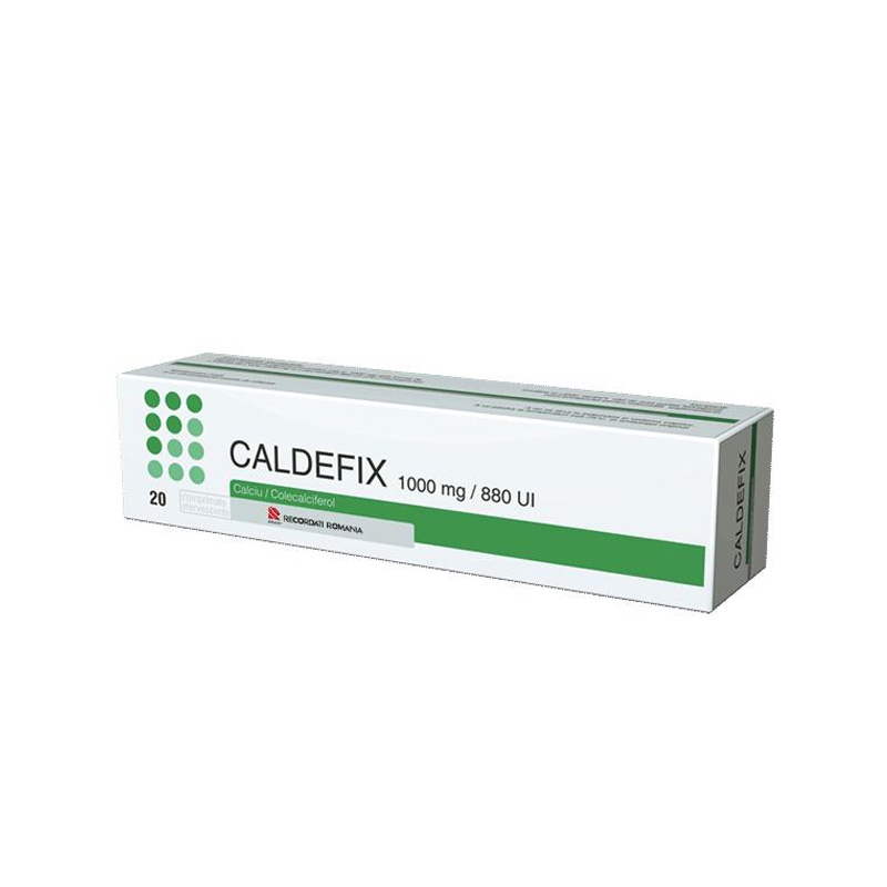 Caldefix, 1000mg/ 880UI, 20 comprimate efervescente, Recordati Caldefix, 1000mg/ 880UI, 20 comprimate efervescente, Recordati