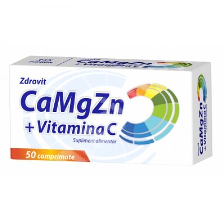 CaMgZn + Vitamina C, 50 comprimate, Zdrovit CaMgZn + Vitamina C, 50 comprimate, Zdrovit