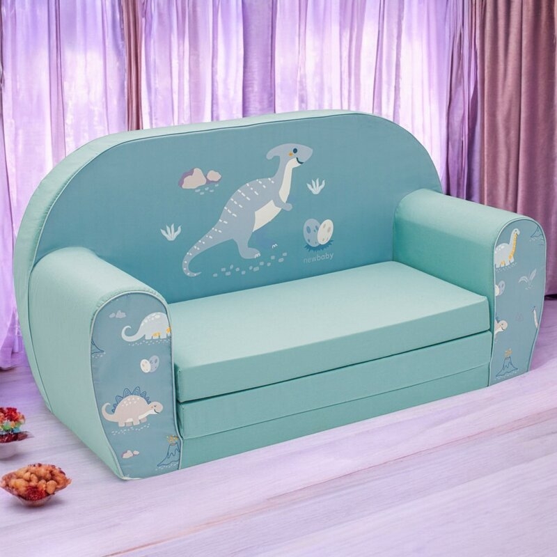 Canapea extensibila, New Baby, Din spuma, Husa din bumbac certificat Oeko-Tex Standard 100, 42x78x35, 9 luni-5 ani, Dinosaur Canapea extensibila, New Baby, Din spuma, Husa din bumbac certificat Oeko-Tex Standard 100, 42x78x35, 9 luni-5 ani, Dinosaur