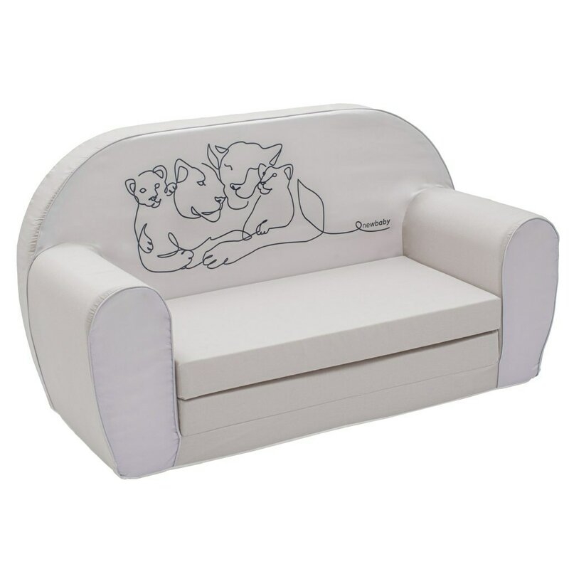 Canapea extensibila, New Baby, Din spuma, Husa din bumbac certificat Oeko-Tex Standard 100, 42x78x35 cm, 9 luni-5 ani, Lion Canapea extensibila, New Baby, Din spuma, Husa din bumbac certificat Oeko-Tex Standard 100, 42x78x35 cm, 9 luni-5 ani, Lion