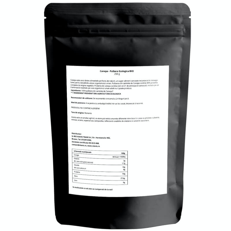 Canepa pulbere ecologica, 250 g, Niavis Canepa pulbere ecologica, 250 g, Niavis