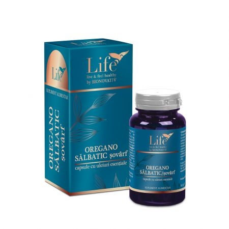 Capsule cu ulei esential de oregano salbatic Life, 30 capsule, Bionovativ Capsule cu ulei esential de oregano salbatic Life, 30 capsule, Bionovativ