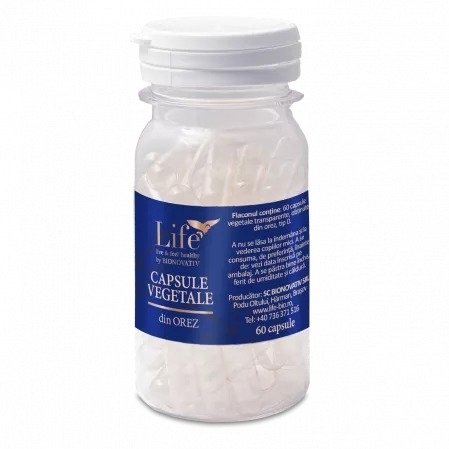 Capsule goale vegetale din orez, 60 capsule, Bionovativ Capsule goale vegetale din orez, 60 capsule, Bionovativ