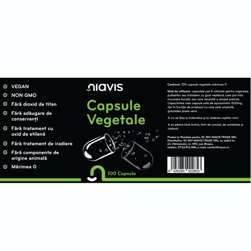 Capsule vegetale goale, 100 bucati, Niavis Capsule vegetale goale, 100 bucati, Niavis
