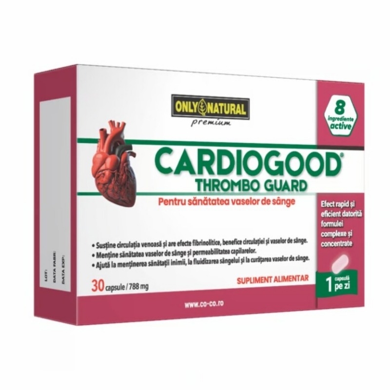 Cardiogood Thrombo Guard, 30 capsule, Only Natural Cardiogood Thrombo Guard, 30 capsule, Only Natural