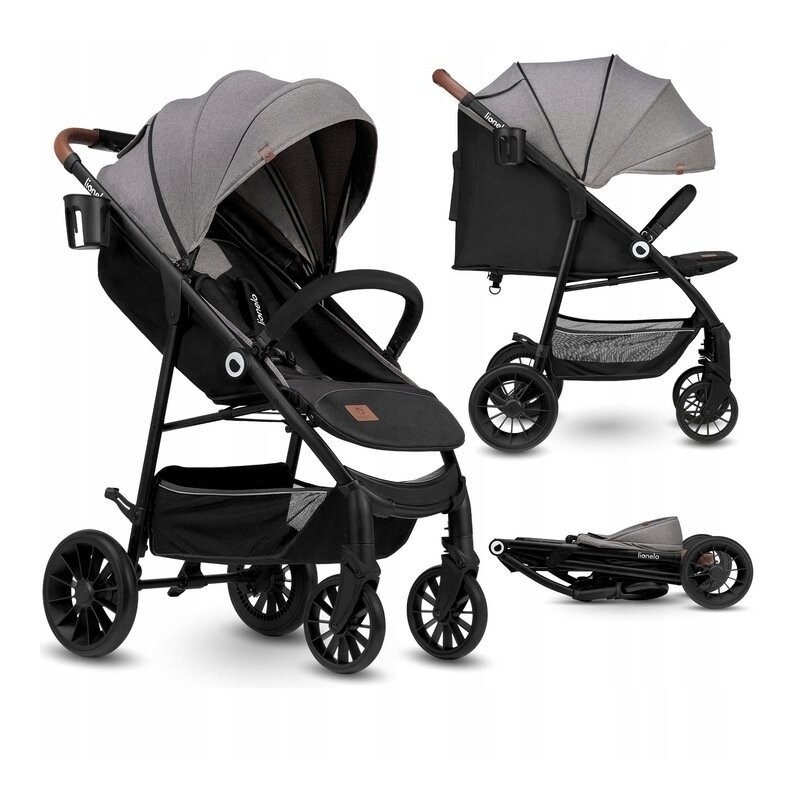 Lionelo - Carucior sport Zoey, De la nastere, Cu accesorii, Cadru din aluminiu, 0- 15 kg, Gri Lionelo - Carucior sport Zoey, De la nastere, Cu accesorii, Cadru din aluminiu, 0- 15 kg, Gri