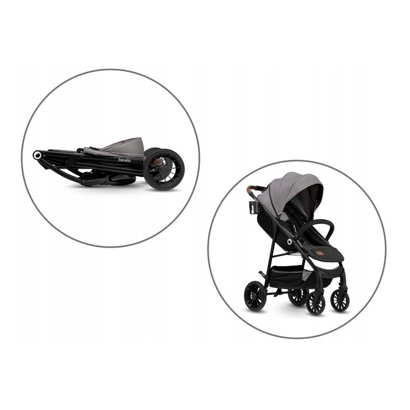 Lionelo - Carucior sport Zoey, De la nastere, Cu accesorii, Cadru din aluminiu, 0- 15 kg, Gri Lionelo - Carucior sport Zoey, De la nastere, Cu accesorii, Cadru din aluminiu, 0- 15 kg, Gri