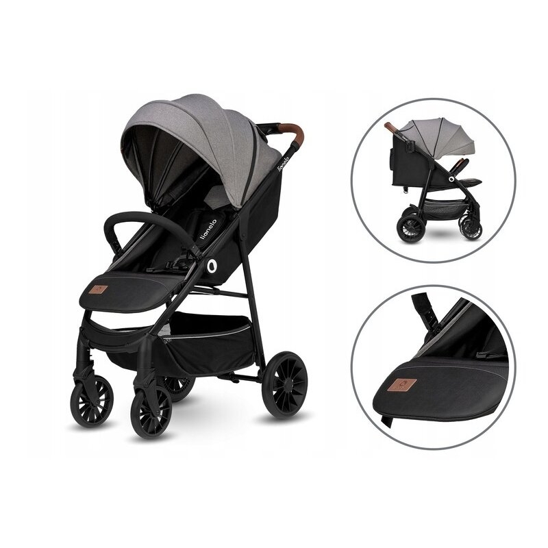 Lionelo - Carucior sport Zoey, De la nastere, Cu accesorii, Cadru din aluminiu, 0- 15 kg, Gri Lionelo - Carucior sport Zoey, De la nastere, Cu accesorii, Cadru din aluminiu, 0- 15 kg, Gri