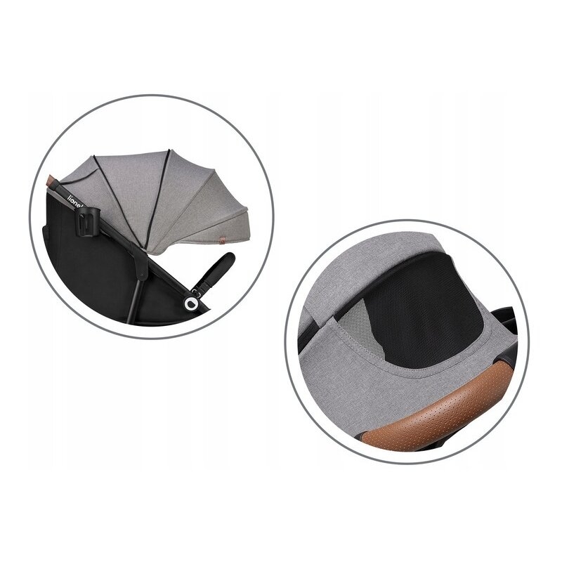 Lionelo - Carucior sport Zoey, De la nastere, Cu accesorii, Cadru din aluminiu, 0- 15 kg, Gri Lionelo - Carucior sport Zoey, De la nastere, Cu accesorii, Cadru din aluminiu, 0- 15 kg, Gri