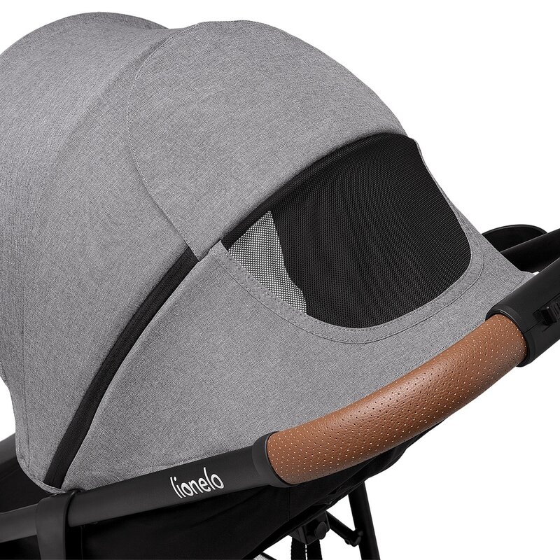 Lionelo - Carucior sport Zoey, De la nastere, Cu accesorii, Cadru din aluminiu, 0- 15 kg, Gri Lionelo - Carucior sport Zoey, De la nastere, Cu accesorii, Cadru din aluminiu, 0- 15 kg, Gri