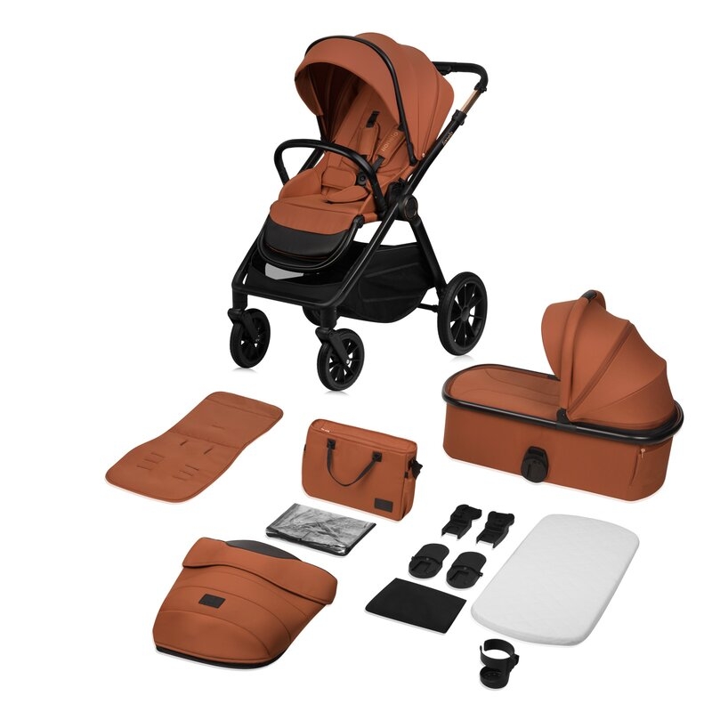 Carucior 2 in 1, Lionelo, Layla, Pana la 22 kg, Cadru aluminiu, Cu landou intarit si salteluta din spuma AirDots, Reversibil, Cu ventilatie 3D, Cu accesorii, EN1888-1, EN1888-2, EN1466, Maro Carucior 2 in 1, Lionelo, Layla, Pana la 22 kg, Cadru aluminiu, Cu landou intarit si salteluta din spuma AirDots, Reversibil, Cu ventilatie 3D, Cu accesorii, EN1888-1, EN1888-2, EN1466, Maro