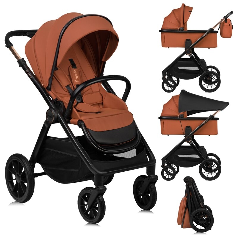 Carucior 2 in 1, Lionelo, Layla, Pana la 22 kg, Cadru aluminiu, Cu landou intarit si salteluta din spuma AirDots, Reversibil, Cu ventilatie 3D, Cu accesorii, EN1888-1, EN1888-2, EN1466, Maro Carucior 2 in 1, Lionelo, Layla, Pana la 22 kg, Cadru aluminiu, Cu landou intarit si salteluta din spuma AirDots, Reversibil, Cu ventilatie 3D, Cu accesorii, EN1888-1, EN1888-2, EN1466, Maro