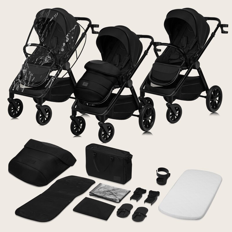 Carucior 2 in 1, Lionelo, Layla, Pana la 22 kg, Cadru aluminiu, Cu landou intarit si salteluta din spuma AirDots, Reversibil, Cu ventilatie 3D, Cu accesorii, EN1888-1, EN1888-2, EN1466, Negru Carucior 2 in 1, Lionelo, Layla, Pana la 22 kg, Cadru aluminiu, Cu landou intarit si salteluta din spuma AirDots, Reversibil, Cu ventilatie 3D, Cu accesorii, EN1888-1, EN1888-2, EN1466, Negru
