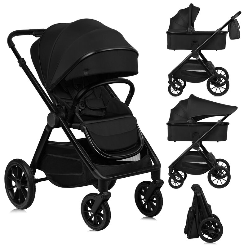 Carucior 2 in 1, Lionelo, Layla, Pana la 22 kg, Cadru aluminiu, Cu landou intarit si salteluta din spuma AirDots, Reversibil, Cu ventilatie 3D, Cu accesorii, EN1888-1, EN1888-2, EN1466, Negru Carucior 2 in 1, Lionelo, Layla, Pana la 22 kg, Cadru aluminiu, Cu landou intarit si salteluta din spuma AirDots, Reversibil, Cu ventilatie 3D, Cu accesorii, EN1888-1, EN1888-2, EN1466, Negru