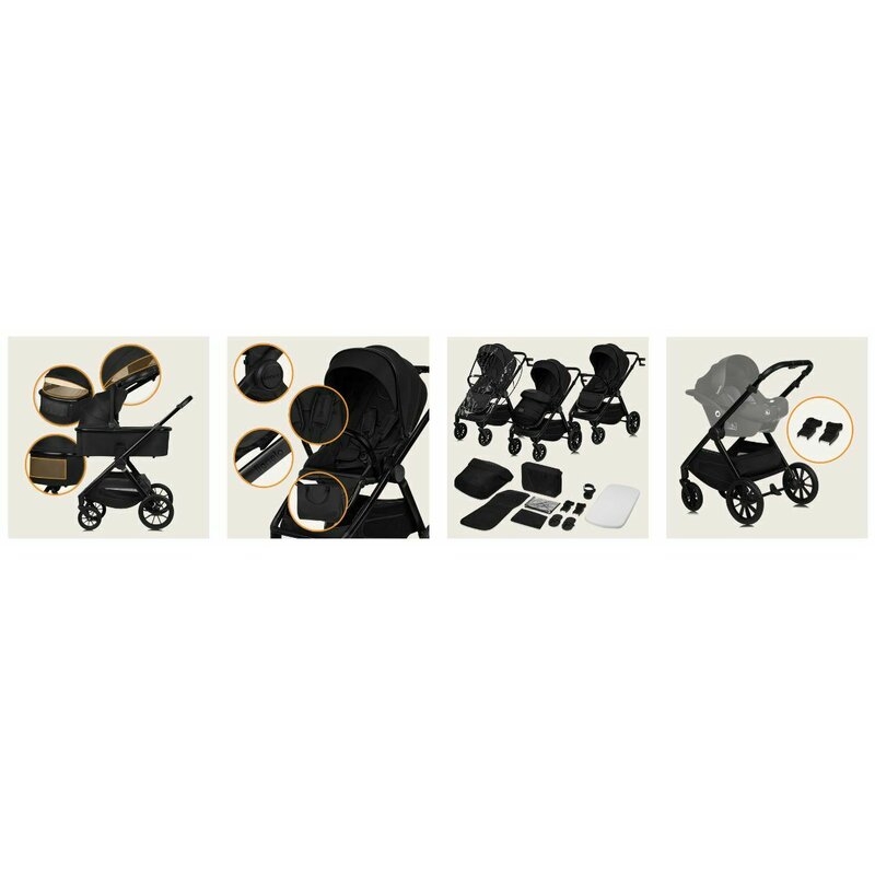 Carucior 2 in 1, Lionelo, Layla, Pana la 22 kg, Cadru aluminiu, Cu landou intarit si salteluta din spuma AirDots, Reversibil, Cu ventilatie 3D, Cu accesorii, EN1888-1, EN1888-2, EN1466, Negru Carucior 2 in 1, Lionelo, Layla, Pana la 22 kg, Cadru aluminiu, Cu landou intarit si salteluta din spuma AirDots, Reversibil, Cu ventilatie 3D, Cu accesorii, EN1888-1, EN1888-2, EN1466, Negru
